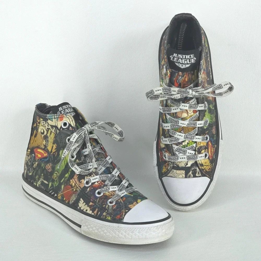 Converse Chuck Taylor All Star Hi Top Sneakers Mens 6.5 DC Comics Justice League - Picture 1 of 11